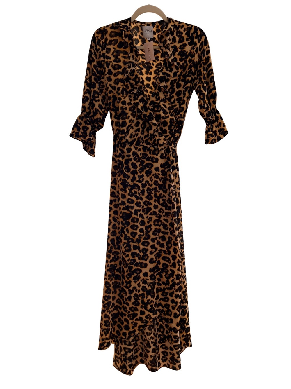 Misa Belinda Leopard Wrap Midi Dress NWT Size Small